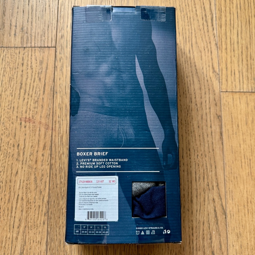 Levi’s 6 Pack Premium Cotton Stretch Boxer Briefs, NWT Size M - Picture 4 of 6